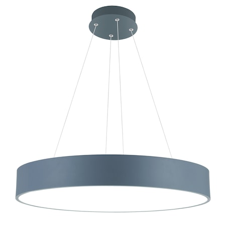 Cwi Lighting Arenal LED Drum Shade Pendant With Gray & White Finish 7103P24-1-167